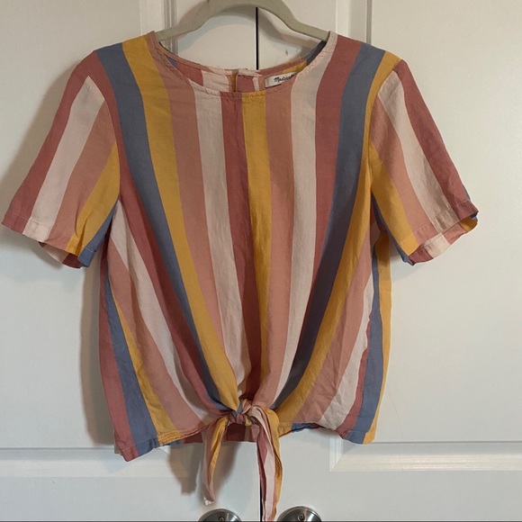 Madewell Striped Front Tie Tee - Picture 4 of 7